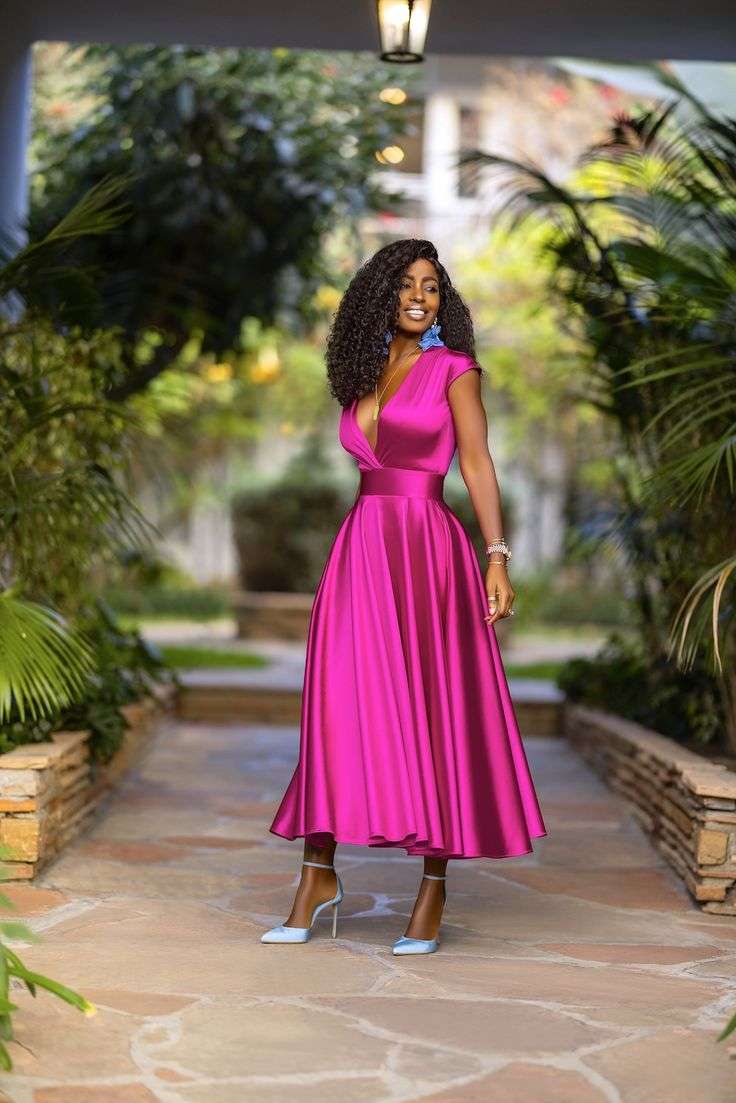 Magenta color dress styles